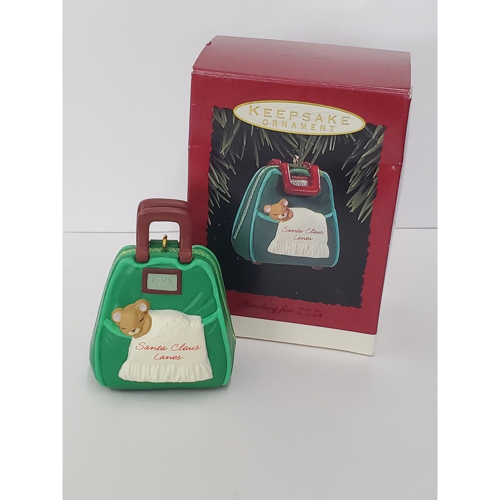 Hallmark Keepsake Ornament 1993 Bowling for ZZZs Teddy Bear Bowling Bag QX556-5